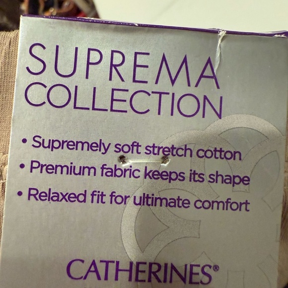 Catherines Suprema Cotton Beige Tan Capri Pants Stretch Size 3XP New - Picture 3 of 4